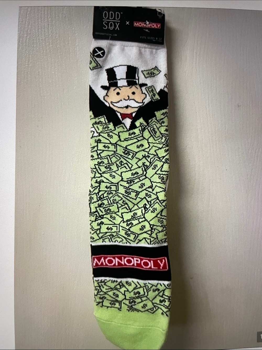 x Monopoly Men’s White & Green Novelty Socks
